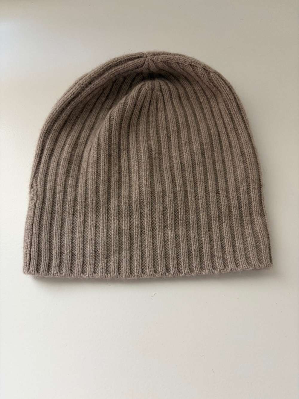 Jenni Kayne 100% Cashmere Rib Knit Beanie Taupe One Size